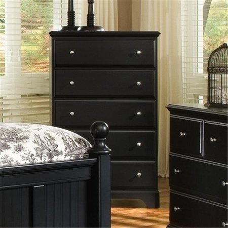 CAROLINA FURNITURE Carolina Furniture 434500 Midnight Five Drawer Chest Dresser Furniture In Black 434500